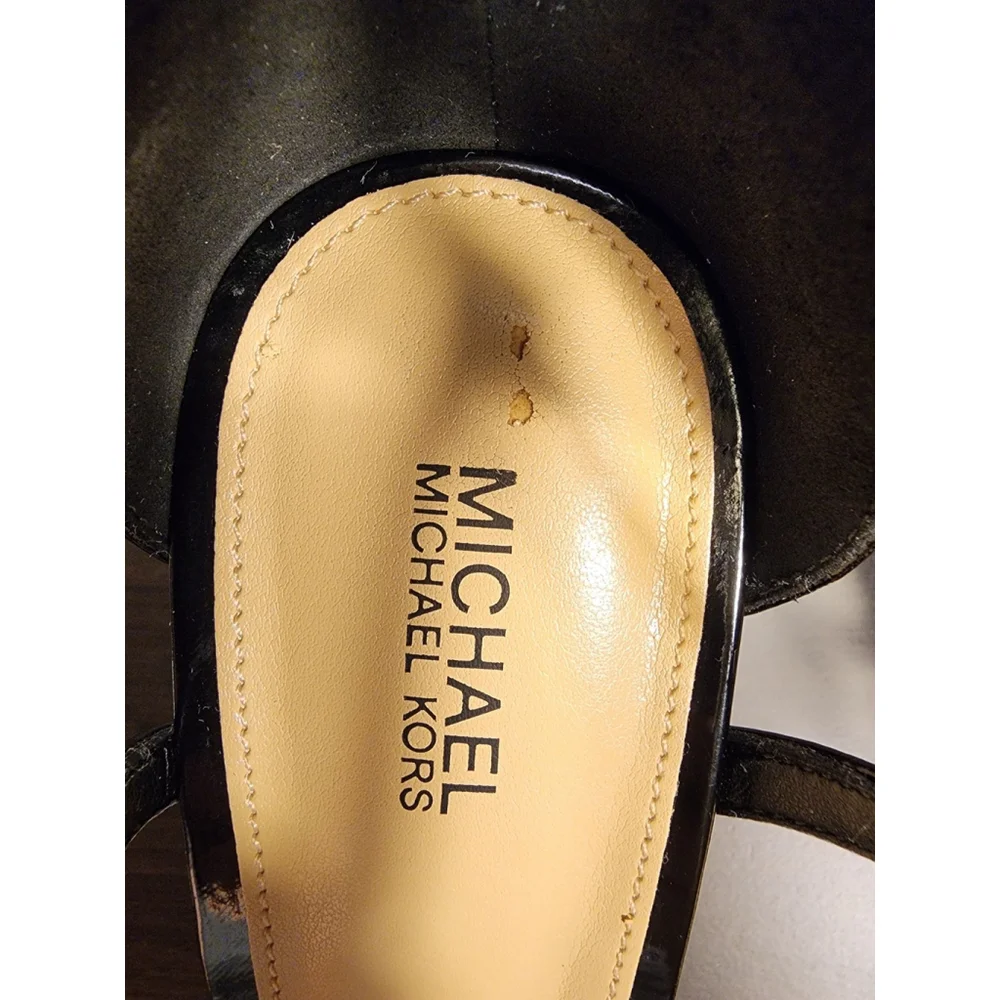 MICHAEL KORS Classic Leather Ankle Strap Stiletto Heel Sandals 9.5 M